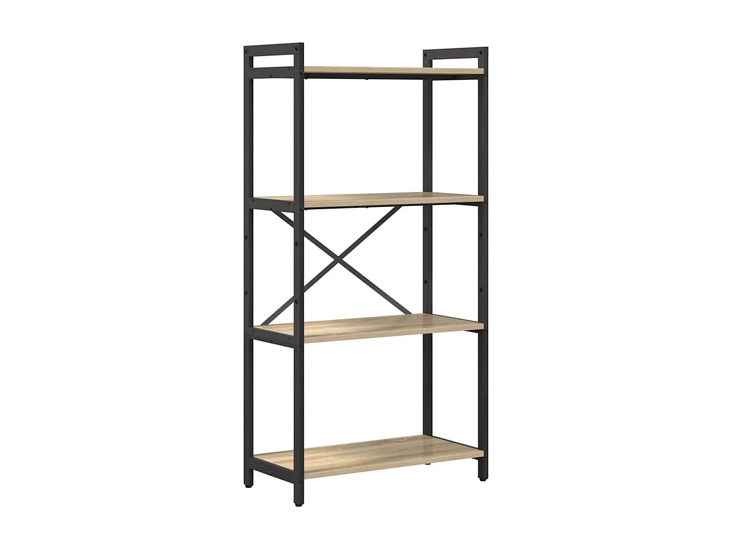 Libreria | Scaffale | Mobile di stoccaggio rovere sonoma 60 x 30 x 118 cm MDF e Acciaio