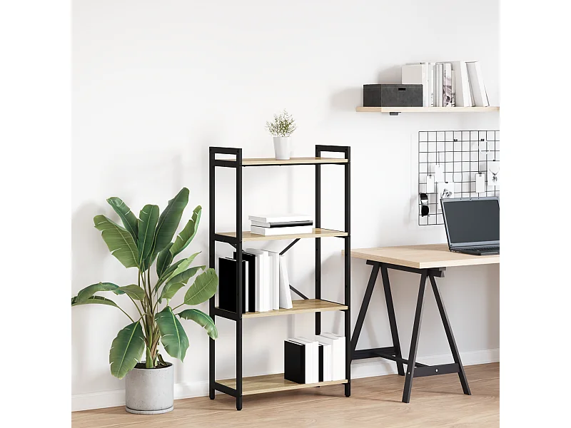 Bibliothèque | Etagère de rangement | Meuble de rangement Chêne sonoma 60 x 30 x 118 cm MDF et acier