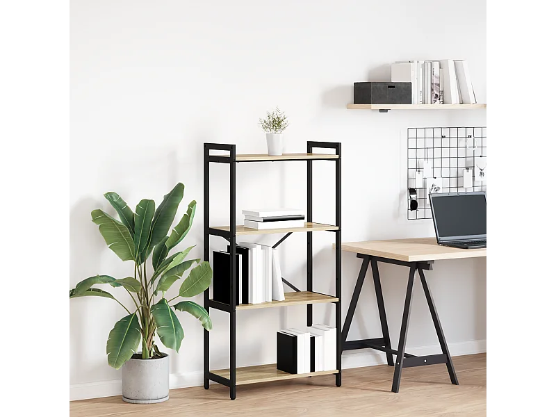 Bibliothèque | Etagère de rangement | Meuble de rangement Chêne sonoma 60 x 30 x 118 cm MDF et acier