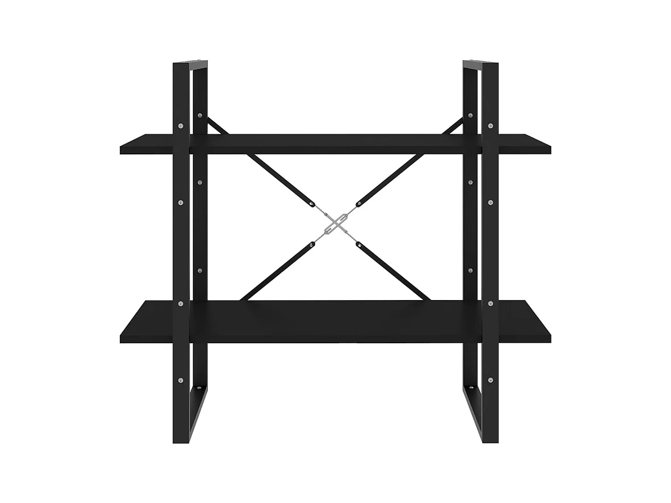 Libreria | Scaffale | Mobile di stoccaggio a 2 Ripiani Nera 80x30x70 cm in Legno Multistrato