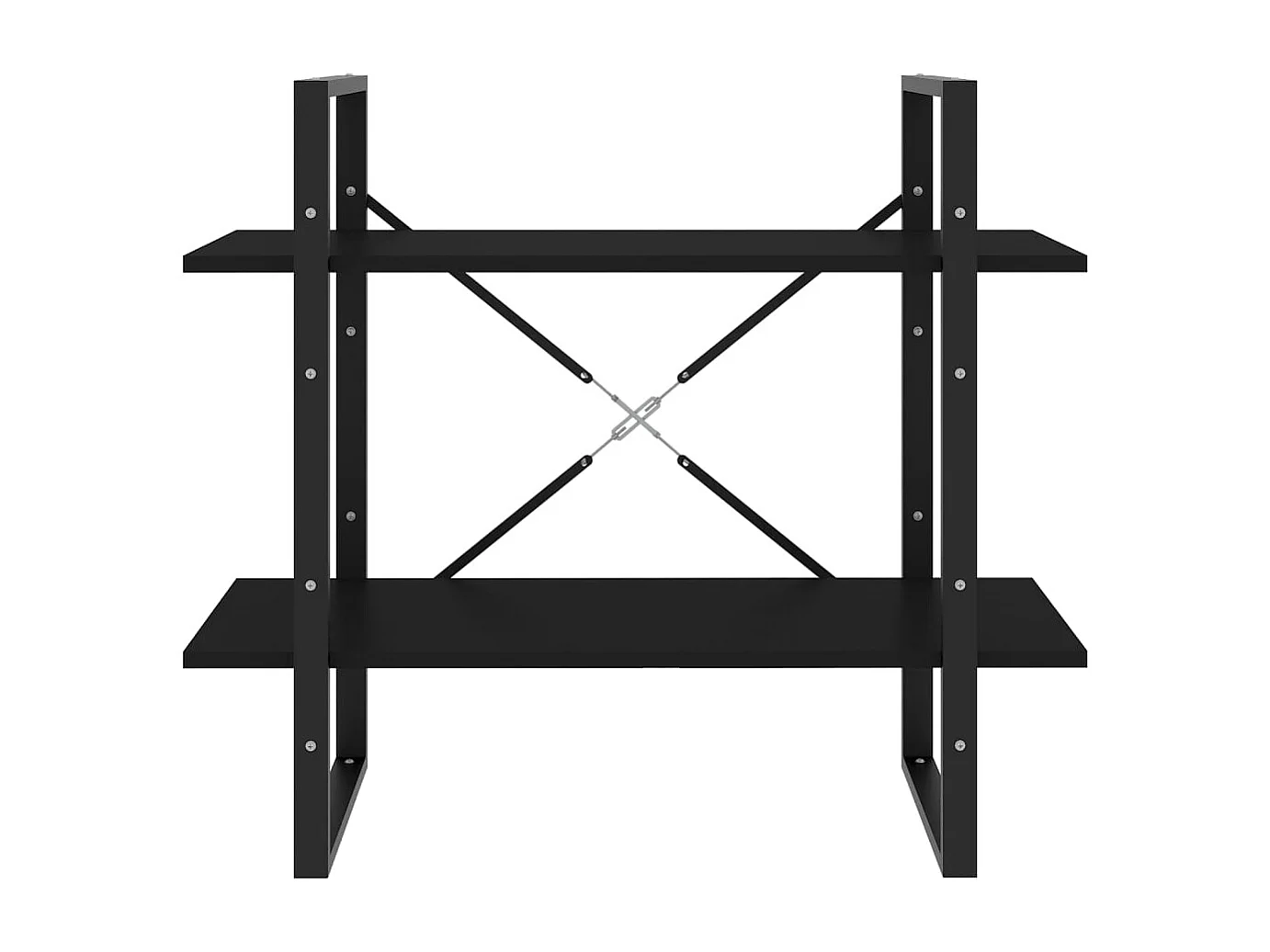 Libreria | Scaffale | Mobile di stoccaggio a 2 Ripiani Nera 80x30x70 cm in Legno Multistrato