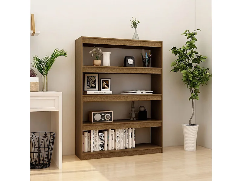 Bibliothèque | Etagère de rangement | Meuble de rangement Marron miel 100x30x135,5cm Pin