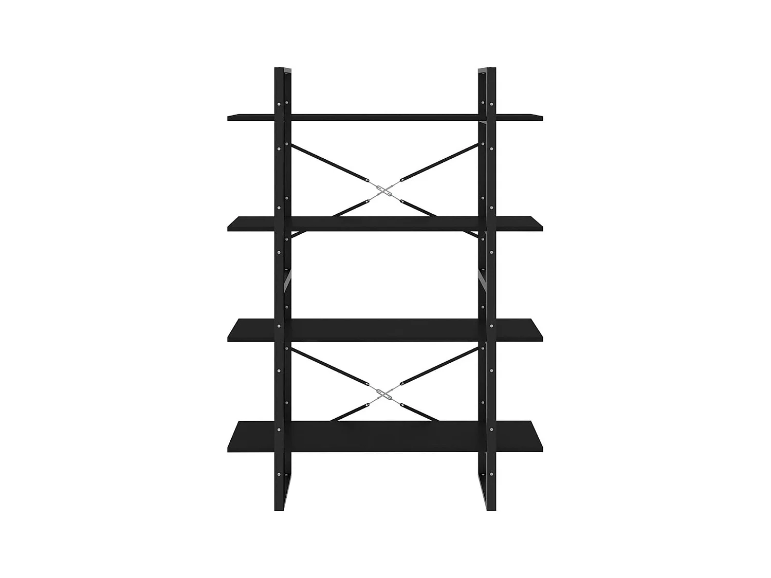 Bibliothèque | Etagère de rangement | Meuble de rangement à 4 niveaux noir 100x30x140 cm bois d'ingénierie