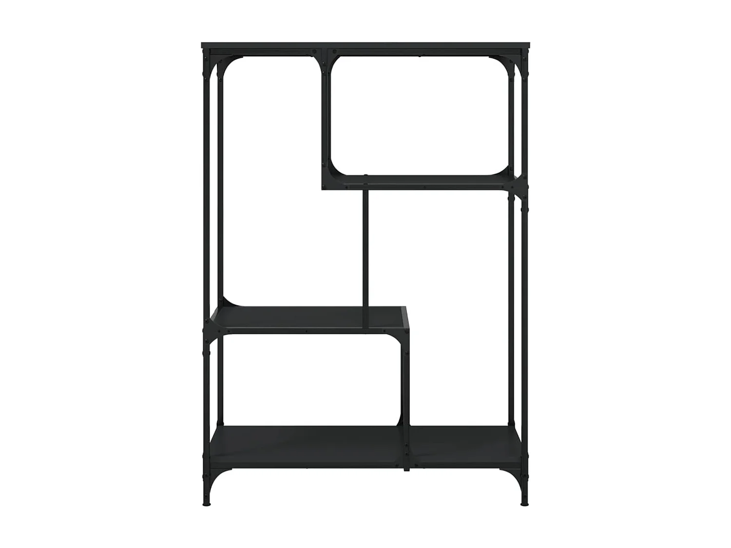 Libreria | Scaffale | Mobile di stoccaggio Nera 81x36x115 cm in Legno Multistrato e Acciaio