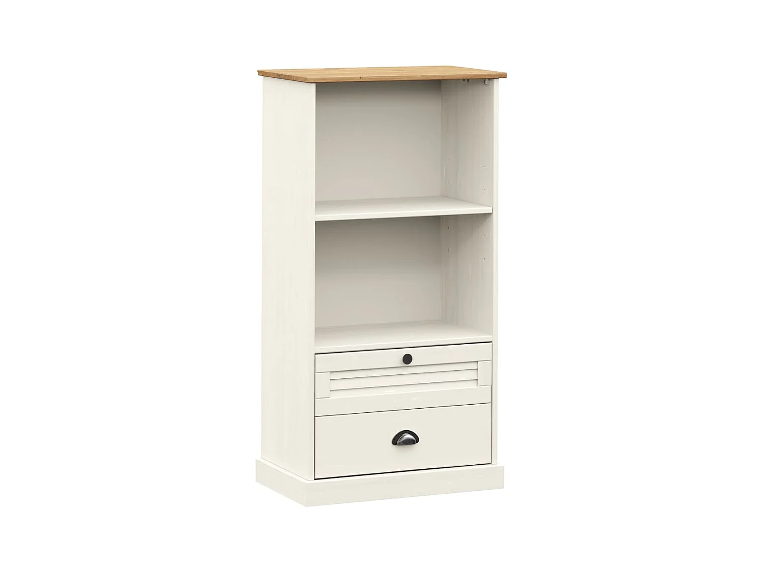 Bibliothèque | Etagère de rangement | Meuble de rangement VIGO blanc 60x35x114,5 cm bois massif de pin