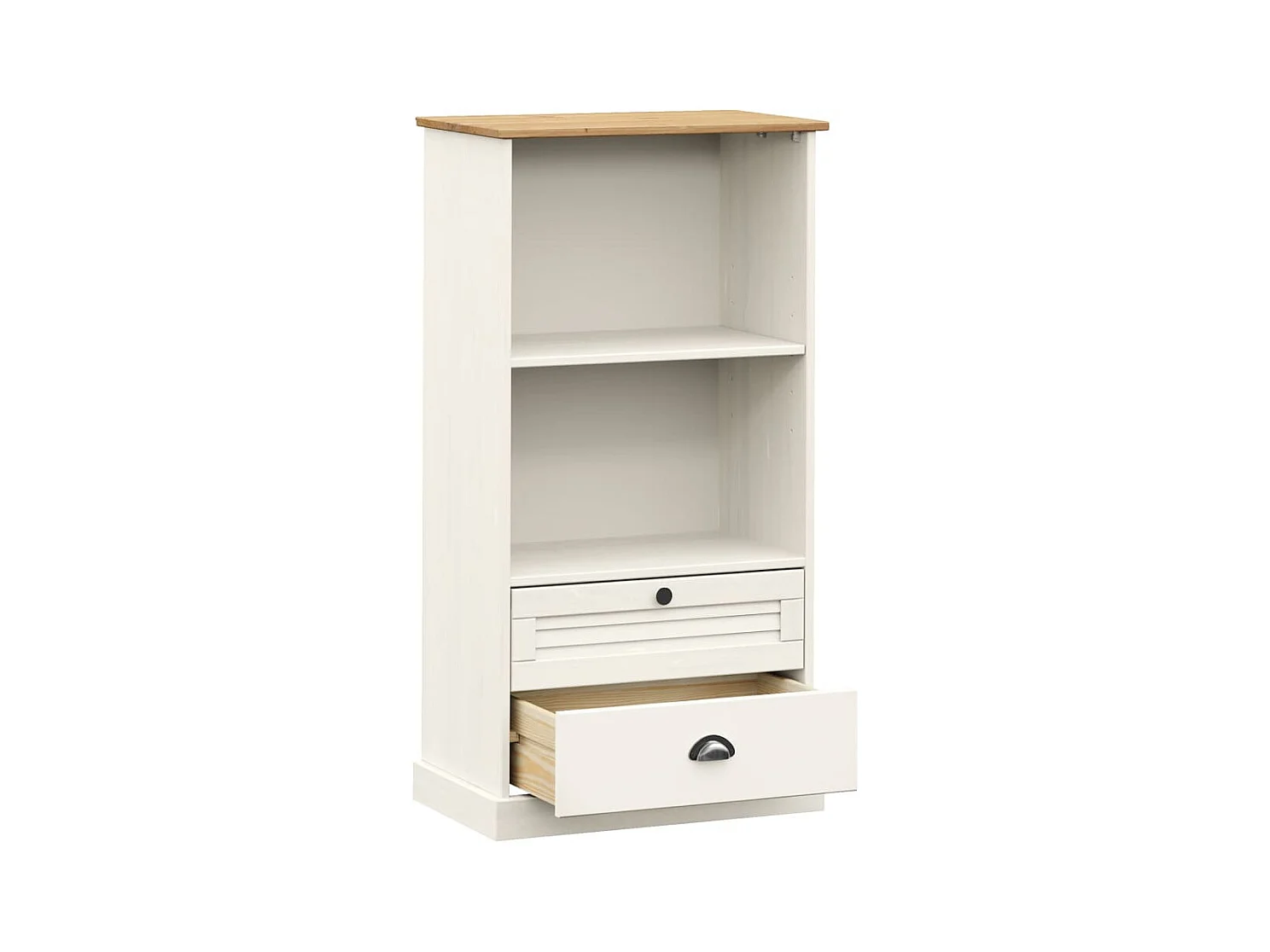 Bibliothèque | Etagère de rangement | Meuble de rangement VIGO blanc 60x35x114,5 cm bois massif de pin