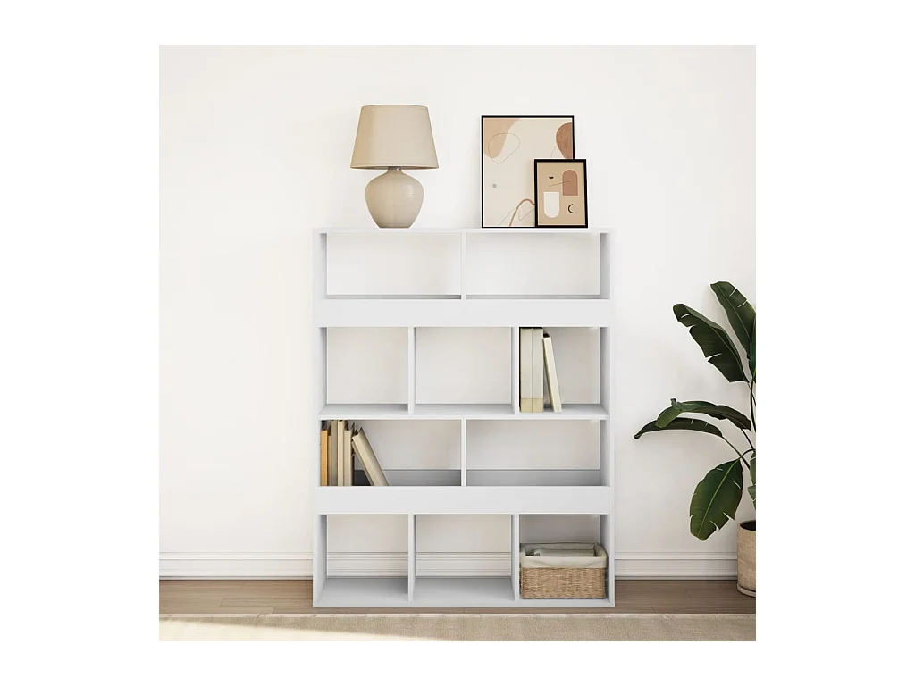Bibliothèque | Etagère de rangement | Meuble de rangement blanc 100x33x125,5 cm bois d'ingénierie