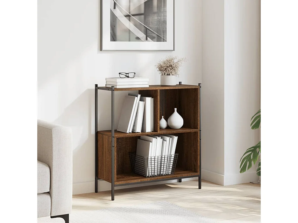 Libreria | Scaffale | Mobile di stoccaggio Rovere Marrone 72x28x77,5 cm in Legno Multistrato