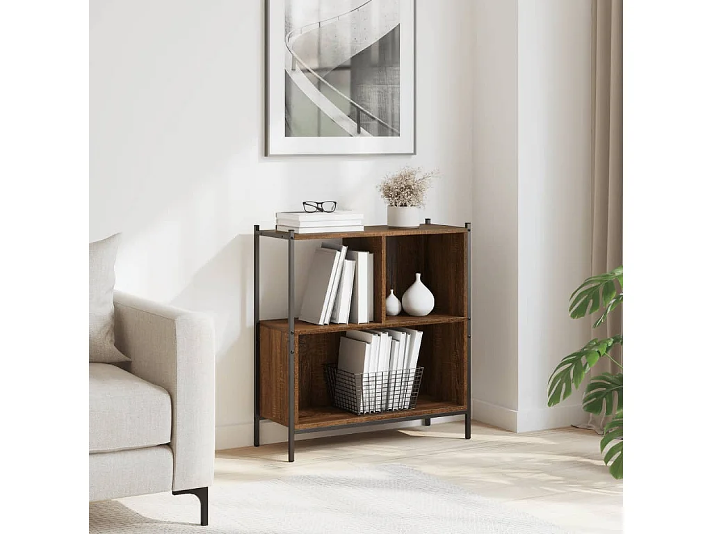 Libreria | Scaffale | Mobile di stoccaggio Rovere Marrone 72x28x77,5 cm in Legno Multistrato