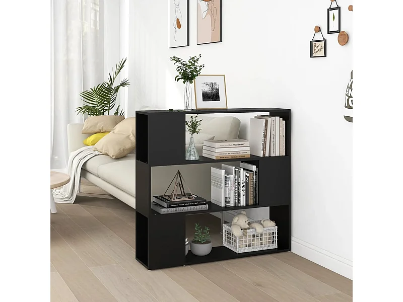 Libreria | Scaffale | Mobile di stoccaggio Divisorio Nera 100x24x94 cm