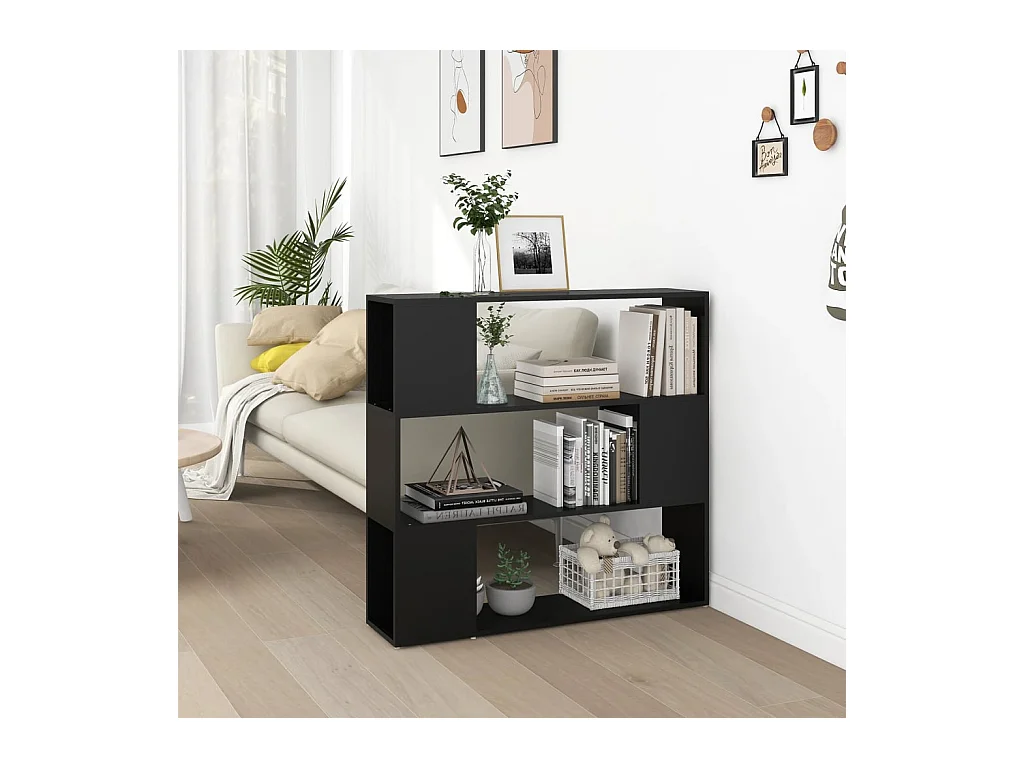 Libreria | Scaffale | Mobile di stoccaggio Divisorio Nera 100x24x94 cm