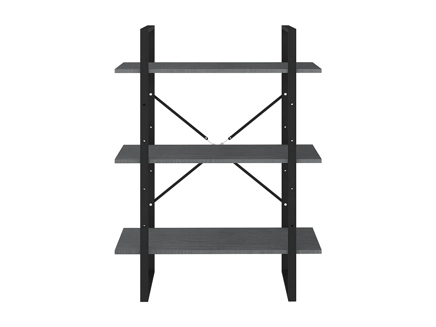 Bibliothèque | Etagère de rangement | Meuble de rangement à 3 niveaux Gris 80x30x105 cm Bois de pin massif