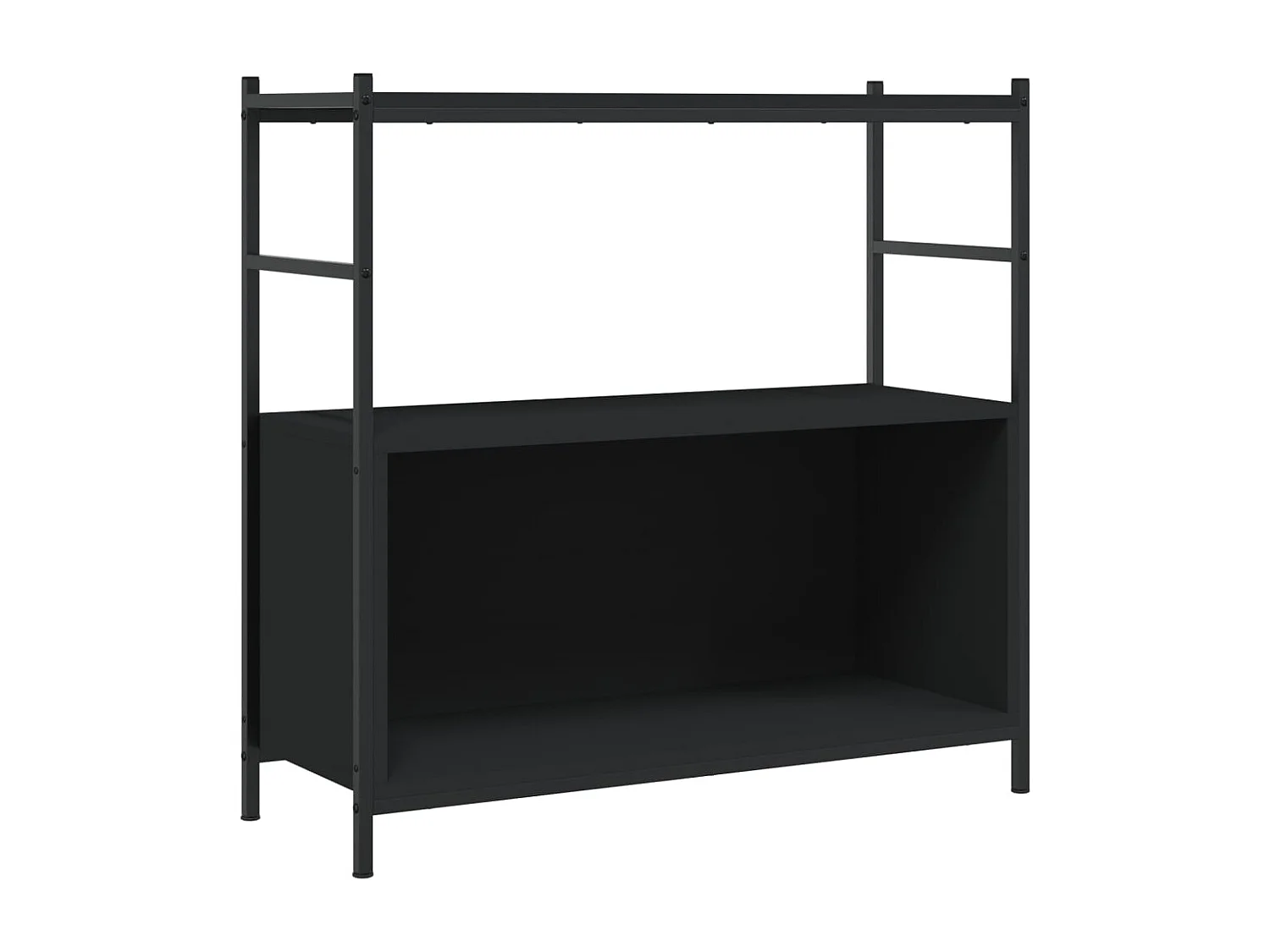 Libreria | Scaffale | Mobile di stoccaggio Nera 80x30x78,5 cm in Legno Multistrato e Ferro