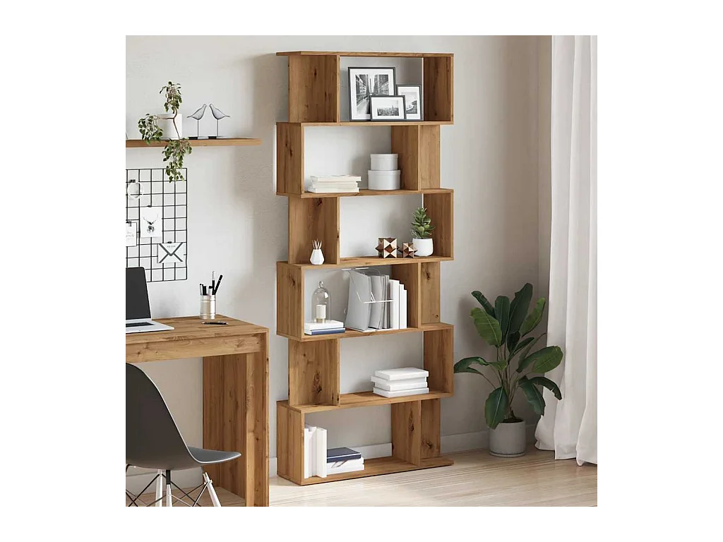 Bibliothèque | Etagère de rangement | Meuble de rangement chêne artisanal 80x24x192 cm bois d'ingénierie