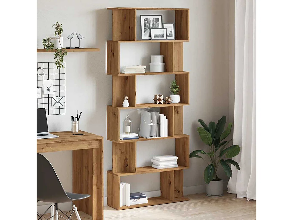 Bibliothèque | Etagère de rangement | Meuble de rangement chêne artisanal 80x24x192 cm bois d'ingénierie