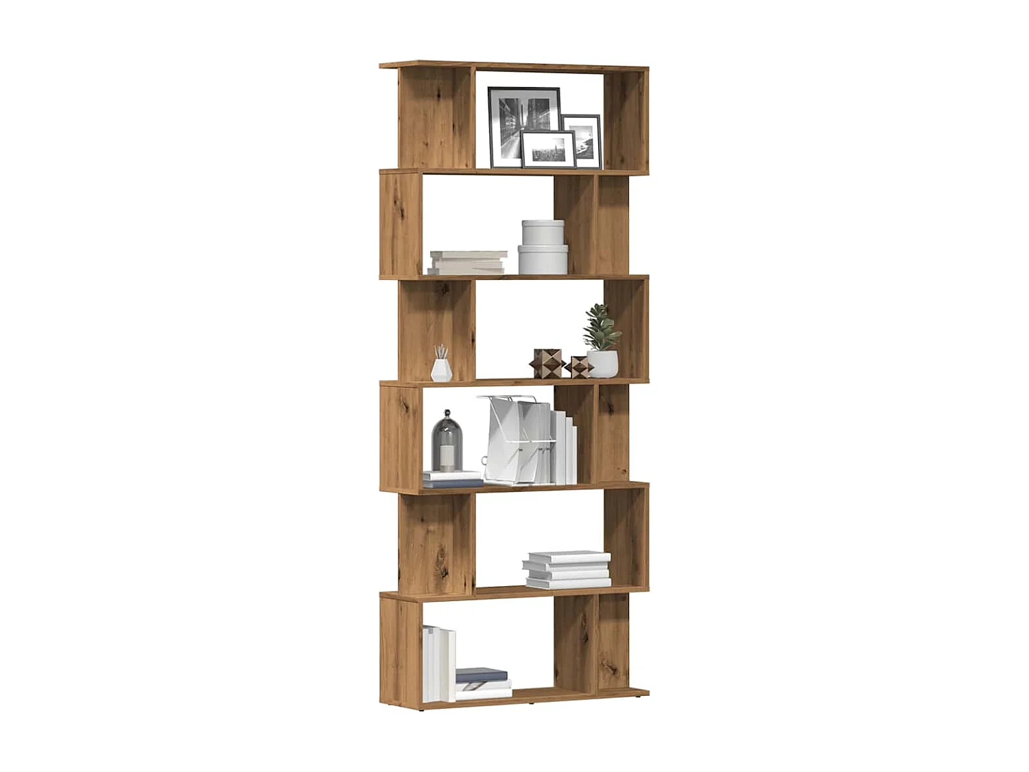 Bibliothèque | Etagère de rangement | Meuble de rangement chêne artisanal 80x24x192 cm bois d'ingénierie