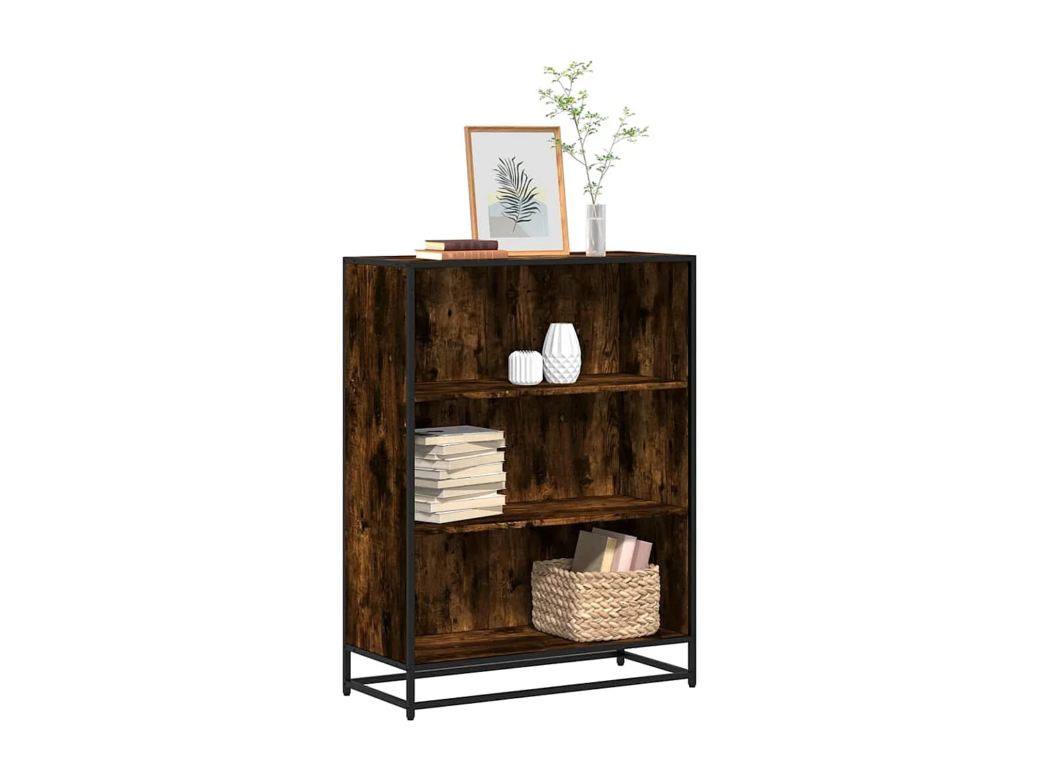 Libreria | Scaffale | Mobile di stoccaggio Rovere Fumo 80,5x35x107,5 cm in Legno Multistrato