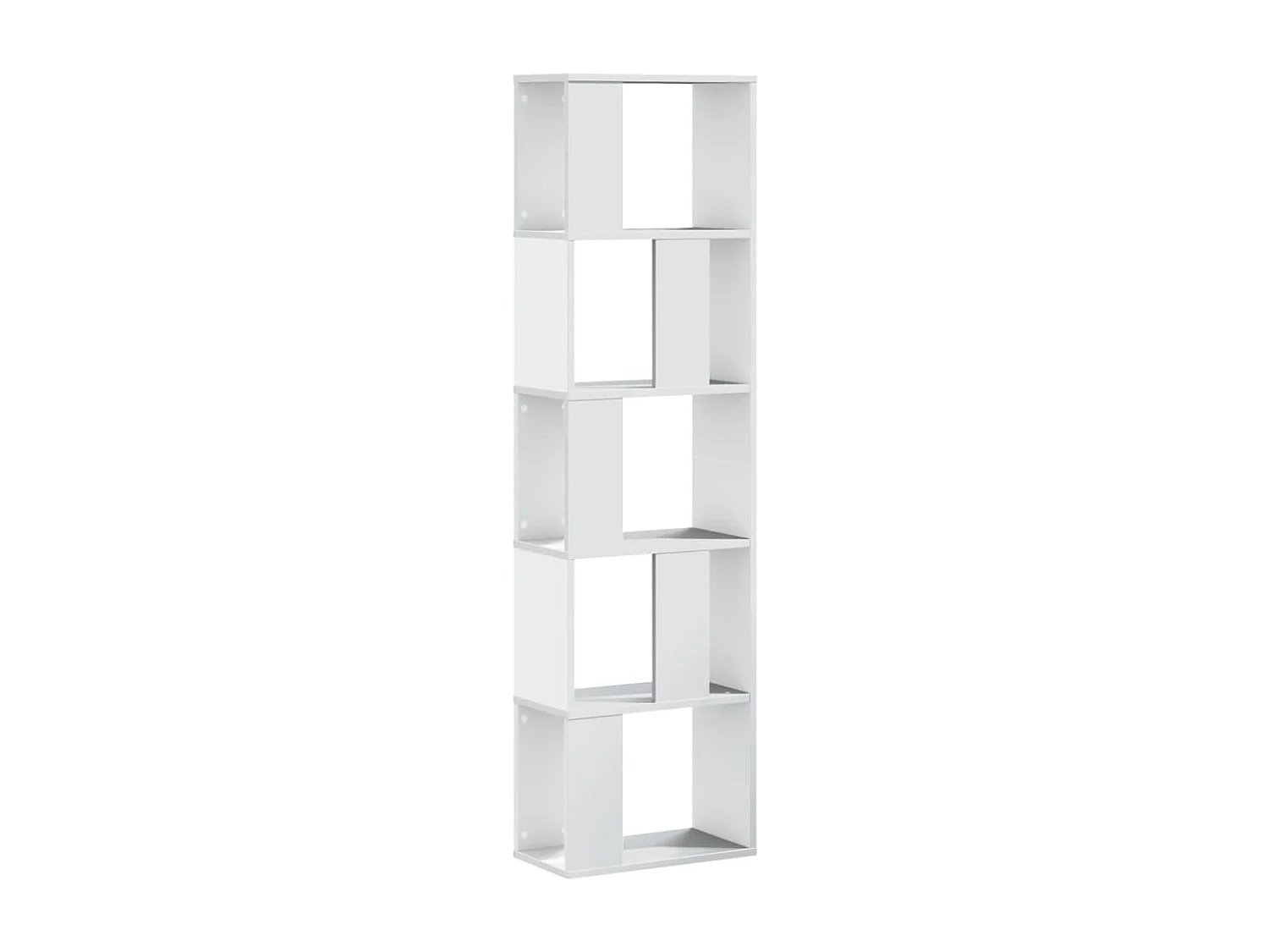 Boekenkast | Boekenplank | Opbergmeubel 5-laags 45x23,5x162,5 cm bewerkt hout wit