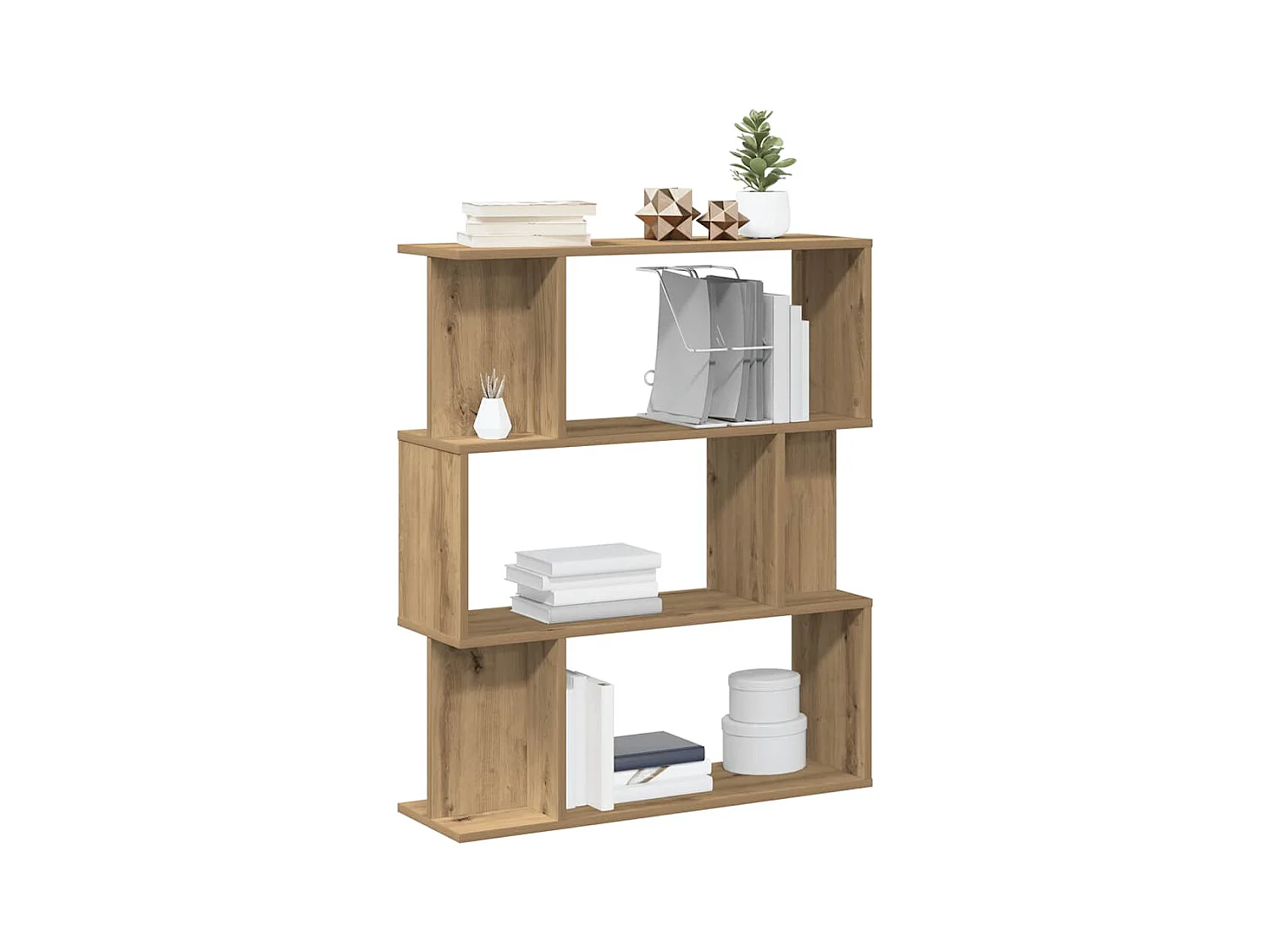 Bibliothèque | Etagère de rangement | Meuble de rangement chêne artisanal 80x24x96 cm bois d'ingénierie