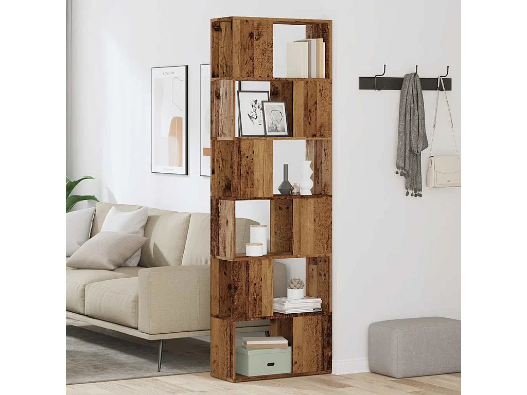 Libreria | Scaffale | Mobile di stoccaggio Divisorio Stanza Legno Antico 60x24x186 cm