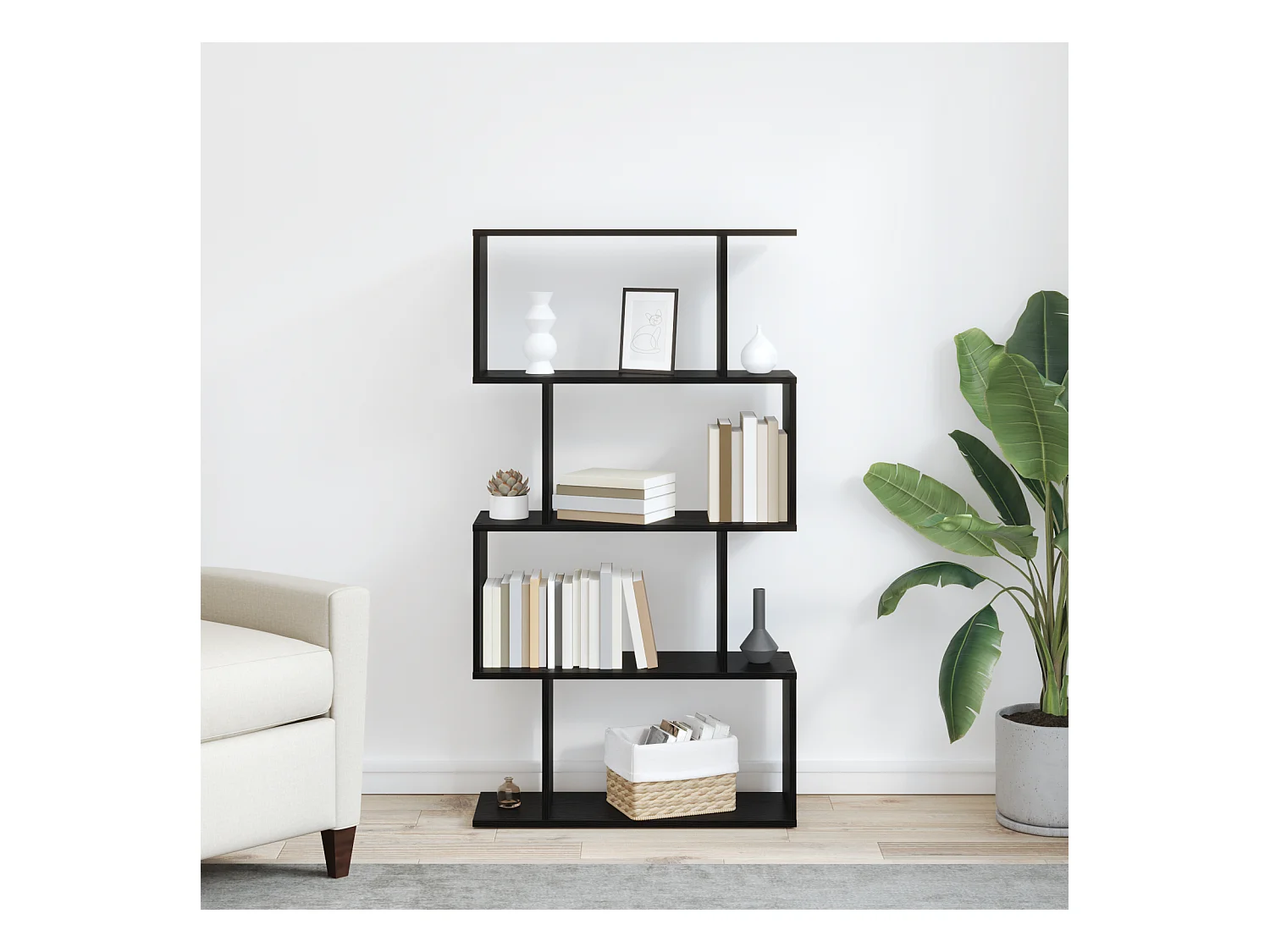 Libreria | Scaffale | Mobile di stoccaggio Rovere nero 70 x 24 x 129 cm Legno multistrato