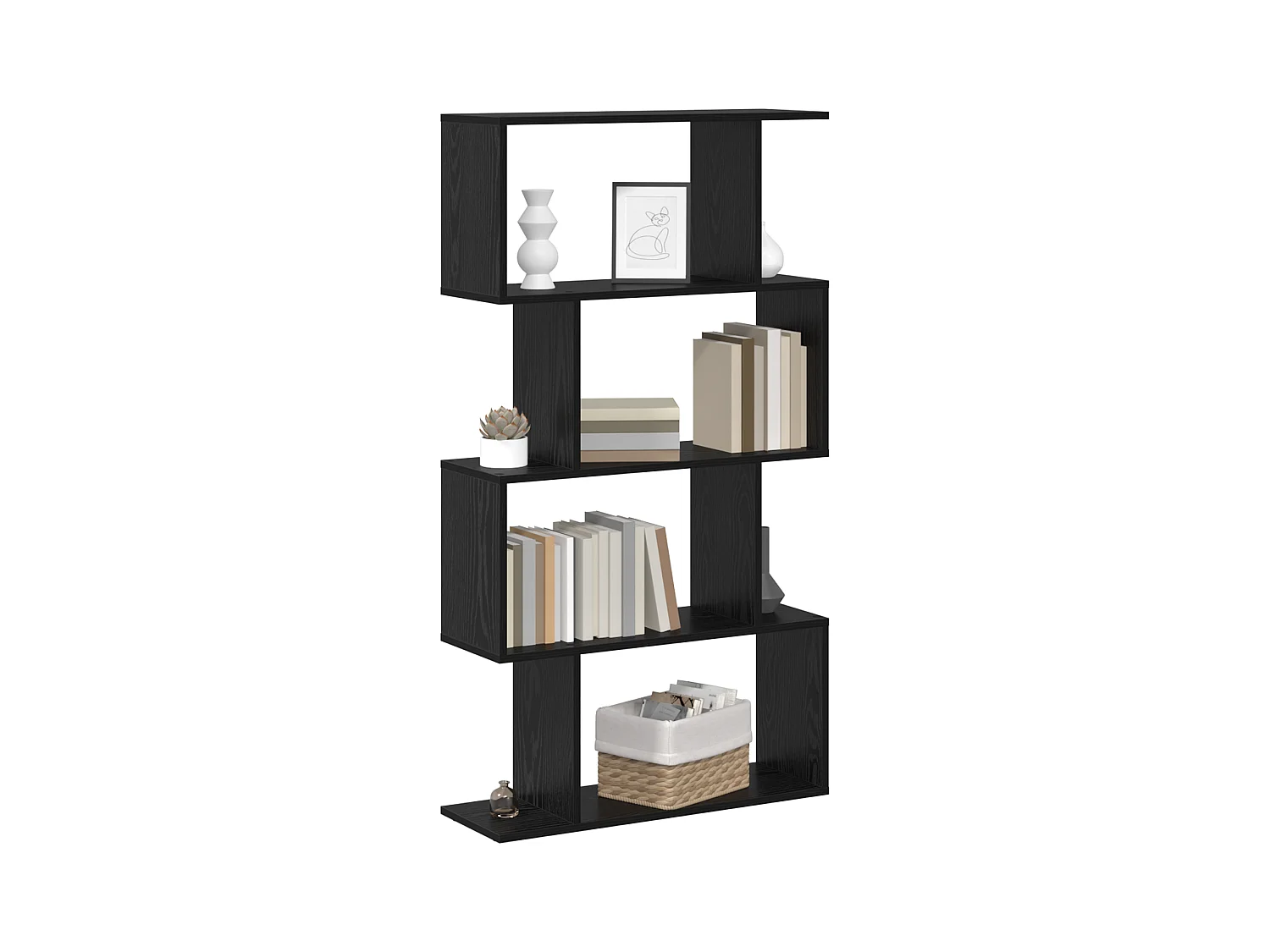 Libreria | Scaffale | Mobile di stoccaggio Rovere nero 70 x 24 x 129 cm Legno multistrato