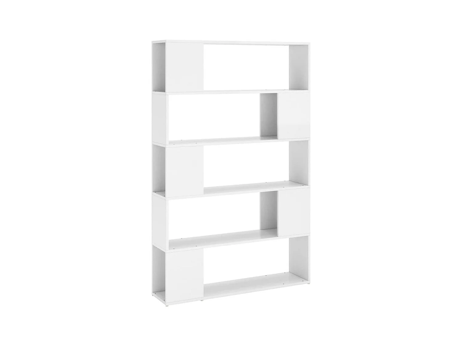 Bibliothèque | Etagère de rangement | Meuble de rangement séparateur de pièce blanc brillant bois ingénierie