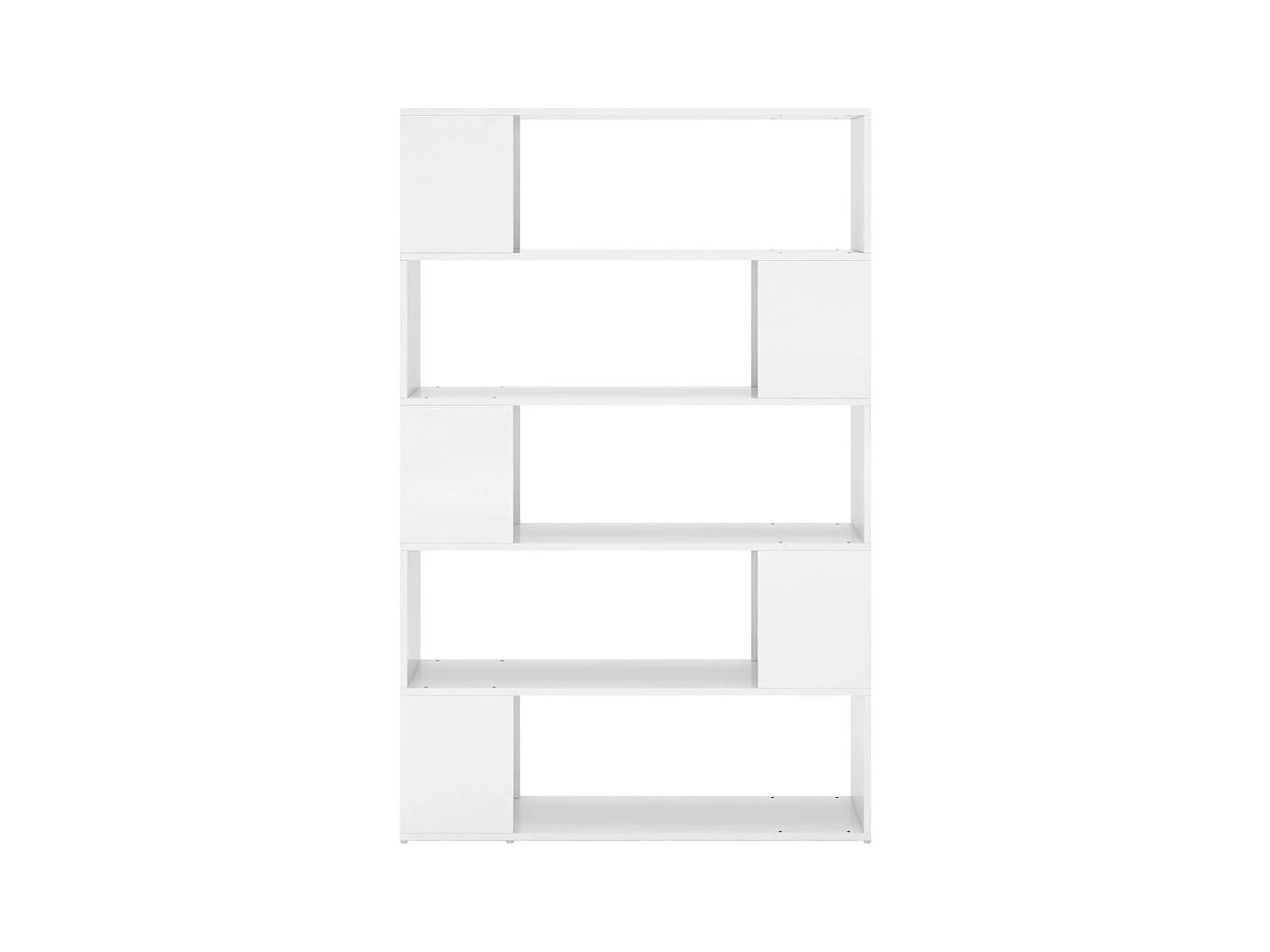 Bibliothèque | Etagère de rangement | Meuble de rangement séparateur de pièce blanc brillant bois ingénierie