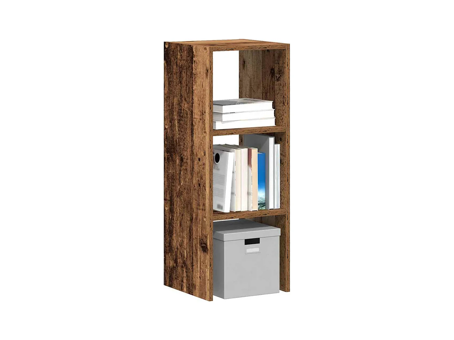Bibliothèque | Etagère de rangement | Meuble de rangement empilable vieux bois 30x30x80 cm bois d'ingénierie