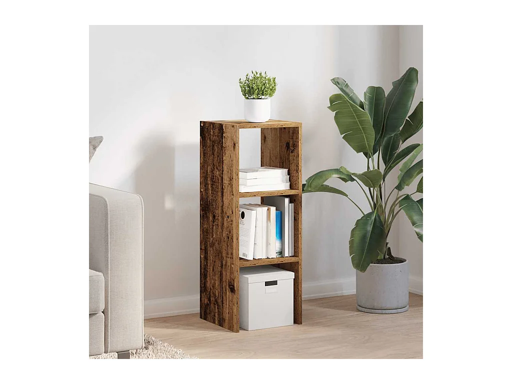 Bibliothèque | Etagère de rangement | Meuble de rangement empilable vieux bois 30x30x80 cm bois d'ingénierie