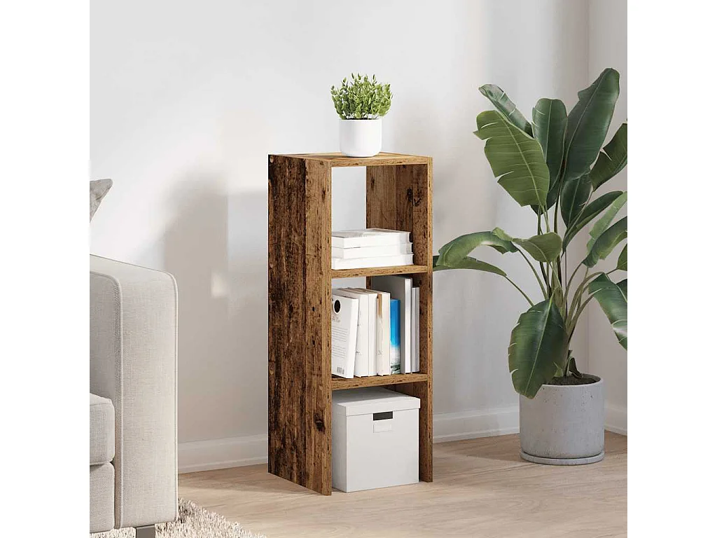 Libreria | Scaffale | Mobile di stoccaggio Impilabili Legno Antico 30x30x80 cm Legno Multistrato