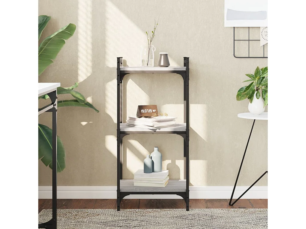 Libreria | Scaffale | Mobile di stoccaggio a 3 Ripiani Grigio Sonoma 40x30x86cm Legno Multistrato