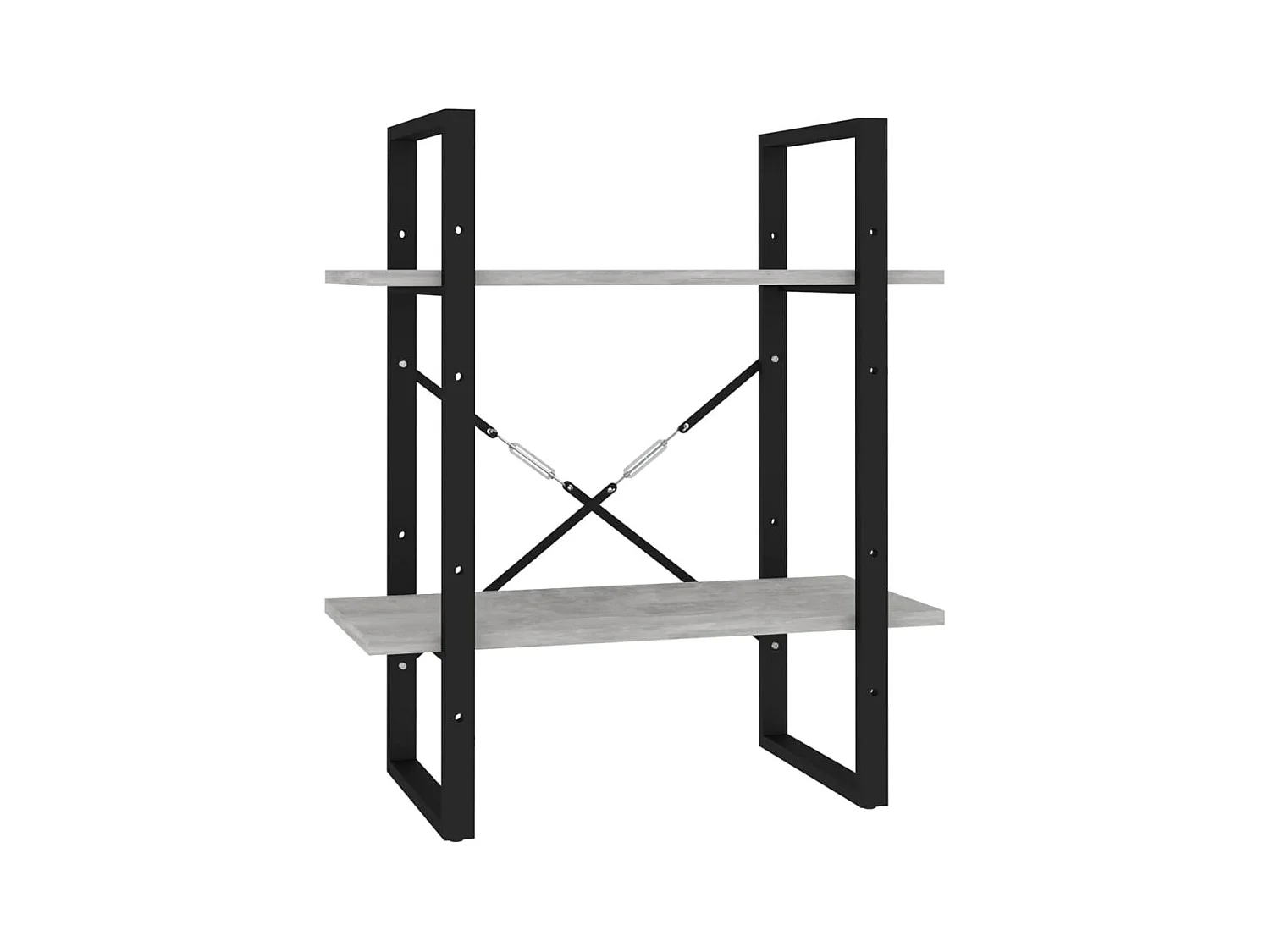 Bibliothèque | Etagère de rangement | Meuble de rangement à 2 niveaux Gris béton 60x30x70 cm bois ingénierie