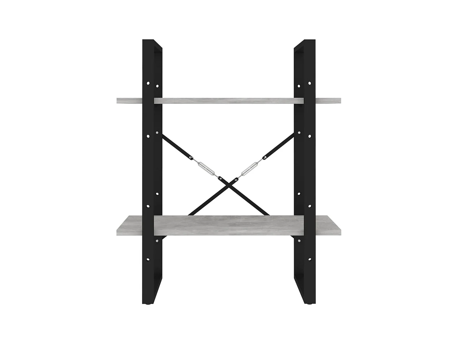 Bibliothèque | Etagère de rangement | Meuble de rangement à 2 niveaux Gris béton 60x30x70 cm bois ingénierie