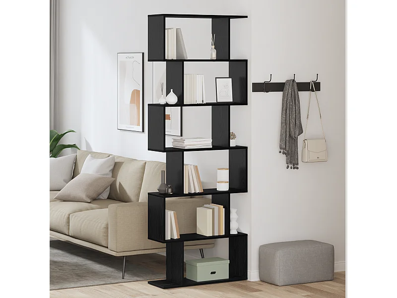 Armadio per Libri | Scaffale | Mobile di stoccaggio in Rovere Nero - 70 x 24 x 193,5 cm, Legno Ingegnerizzato