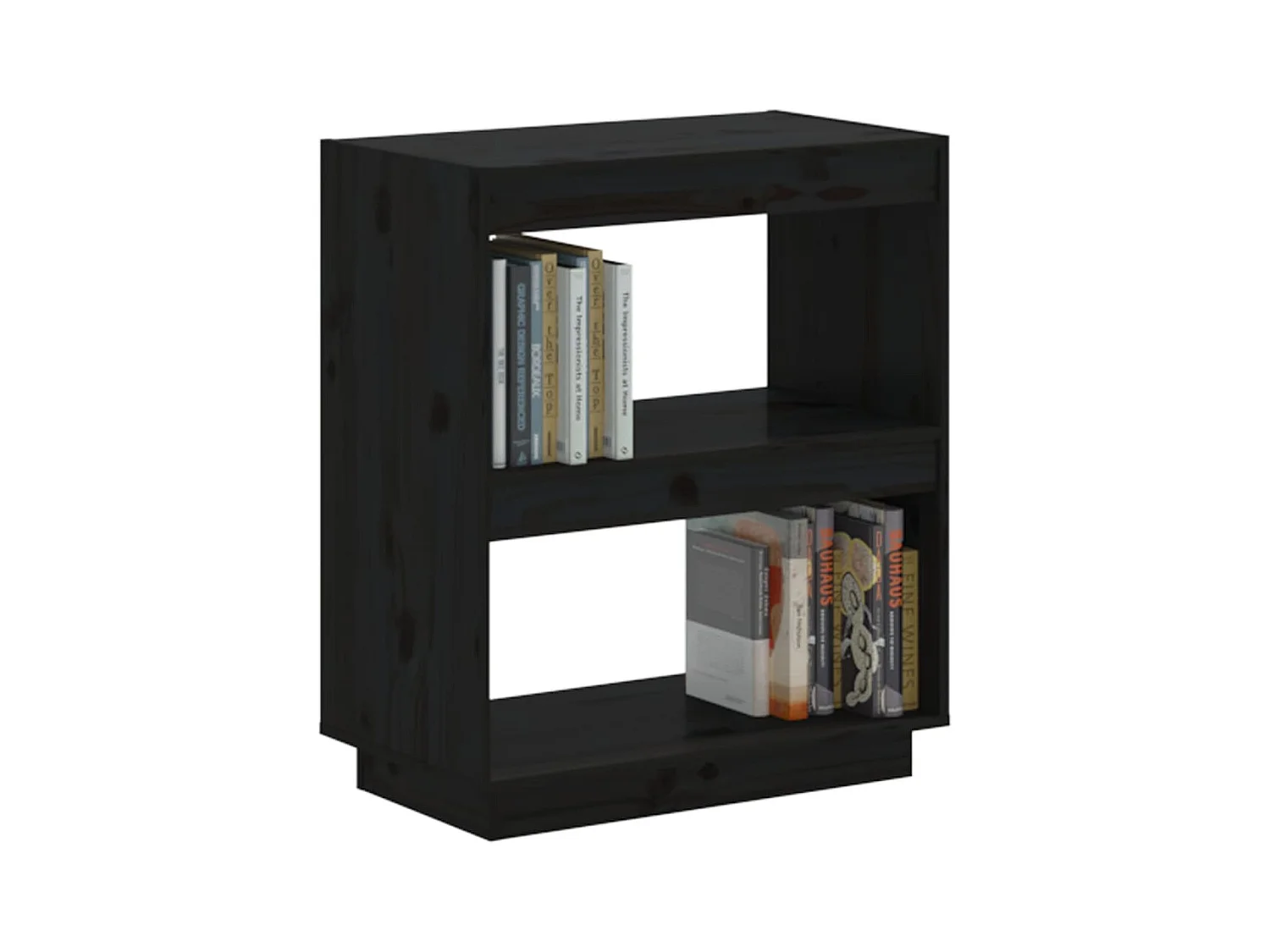 Bibliothèque | Etagère de rangement | Meuble de rangement Noir 60x35x71 cm Bois de pin massif
