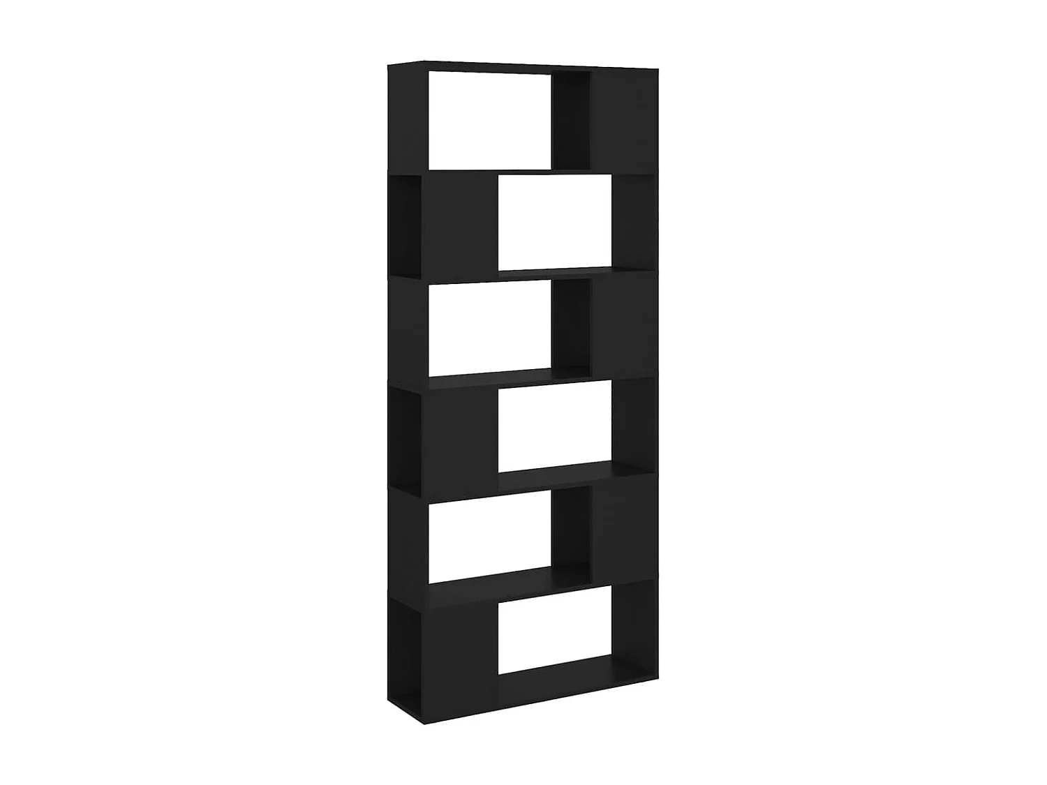 Libreria | Scaffale | Mobile di stoccaggio Divisorio Nero 80x24x186 cm in Truciolato