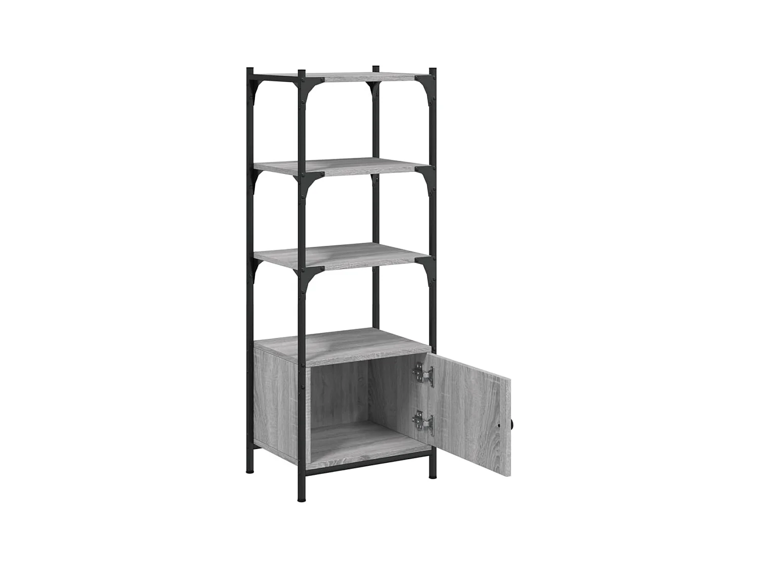 Bibliothèque | Etagère de rangement | Meuble de rangement à 3 niveaux sonoma gris 41x30x109,5 cm