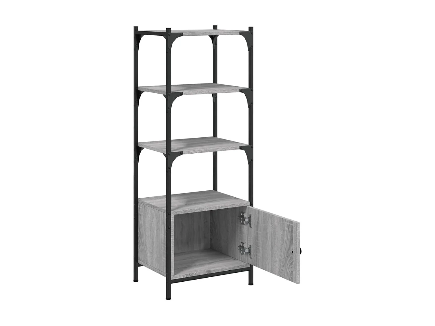 Bibliothèque | Etagère de rangement | Meuble de rangement à 3 niveaux sonoma gris 41x30x109,5 cm