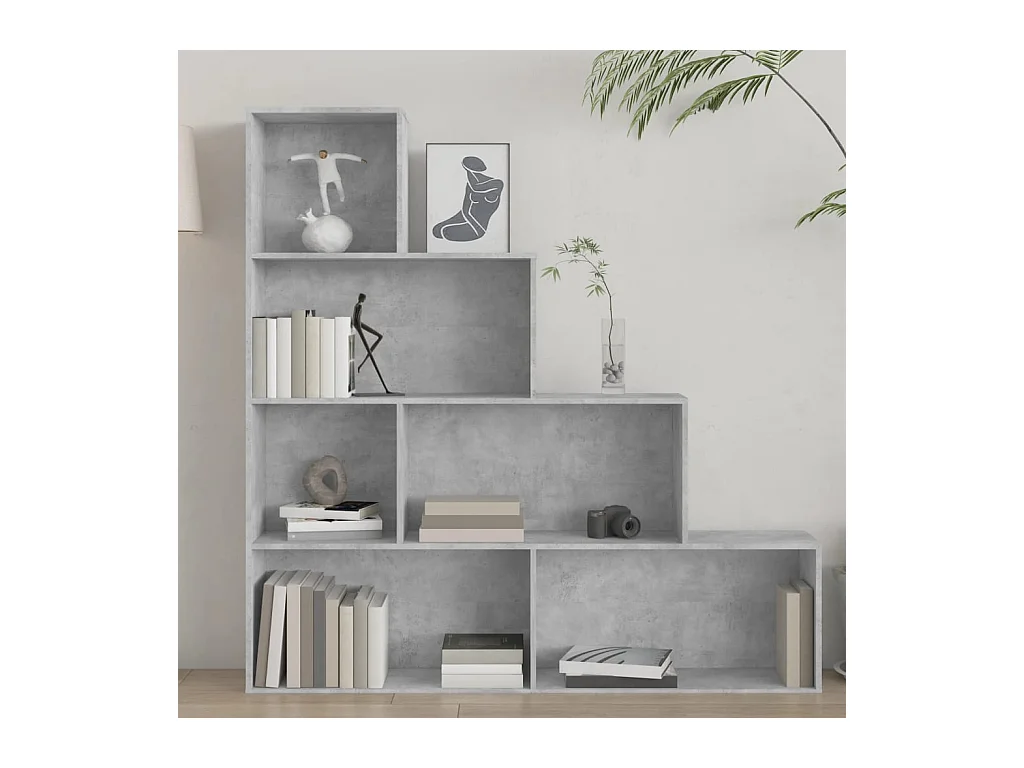 Bibliothèque | Etagère de rangement | Meuble de rangement Gris béton Bois d'ingénierie