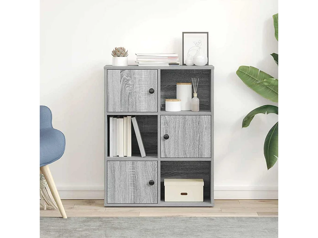 Bibliothèque | Etagère de rangement | Meuble de rangement sonoma gris 60x24x76,5 cm bois d'ingénierie