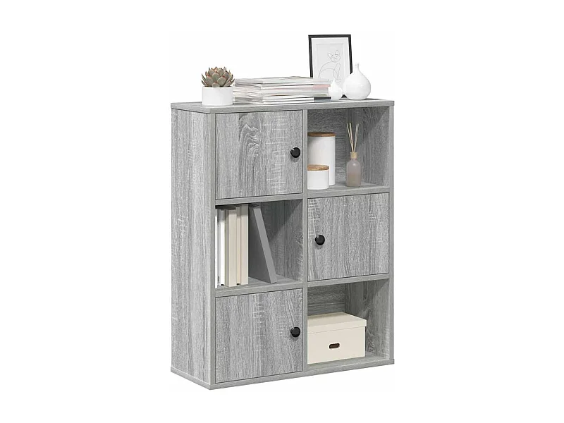 Libreria | Scaffale | Mobile di stoccaggio Grigio Sonoma 60x24x76,5 cm in Legno Multistrato