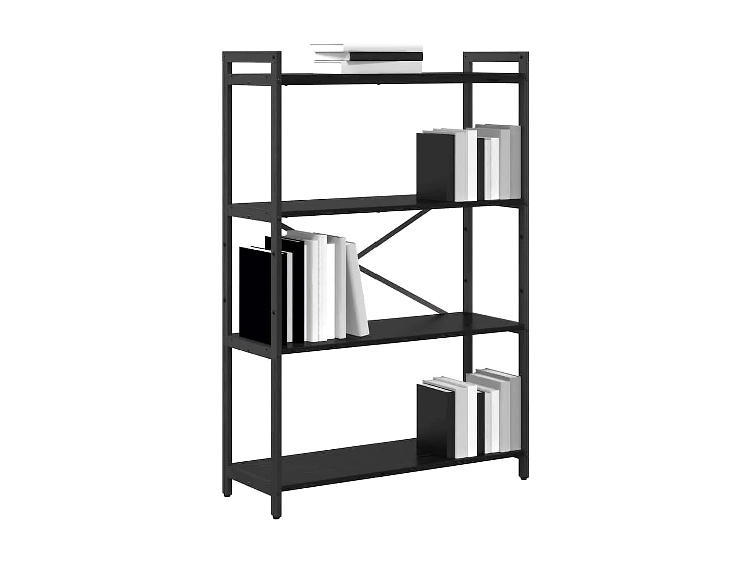 Libreria | Scaffale | Mobile di stoccaggio Rovere nero 80 x 30 x 118 cm Legno multistrato