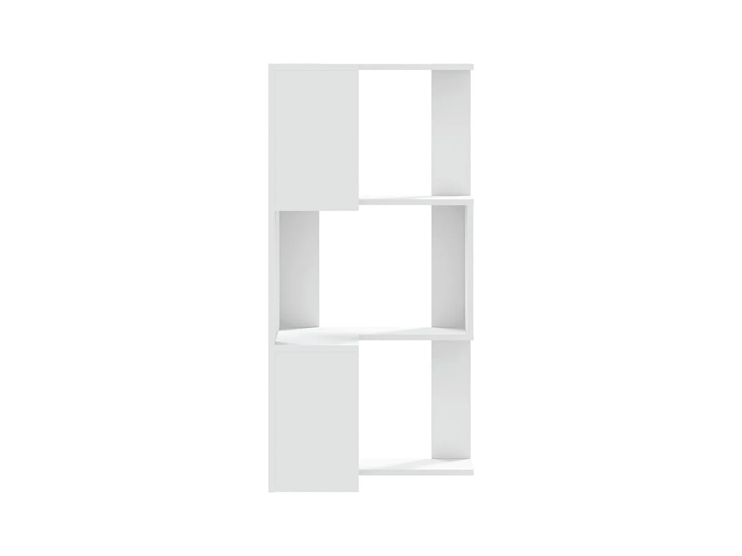 Bibliothèque d'angle | Etagère de rangement | Meuble de rangement à 3 niveaux blanc bois d'ingénierie