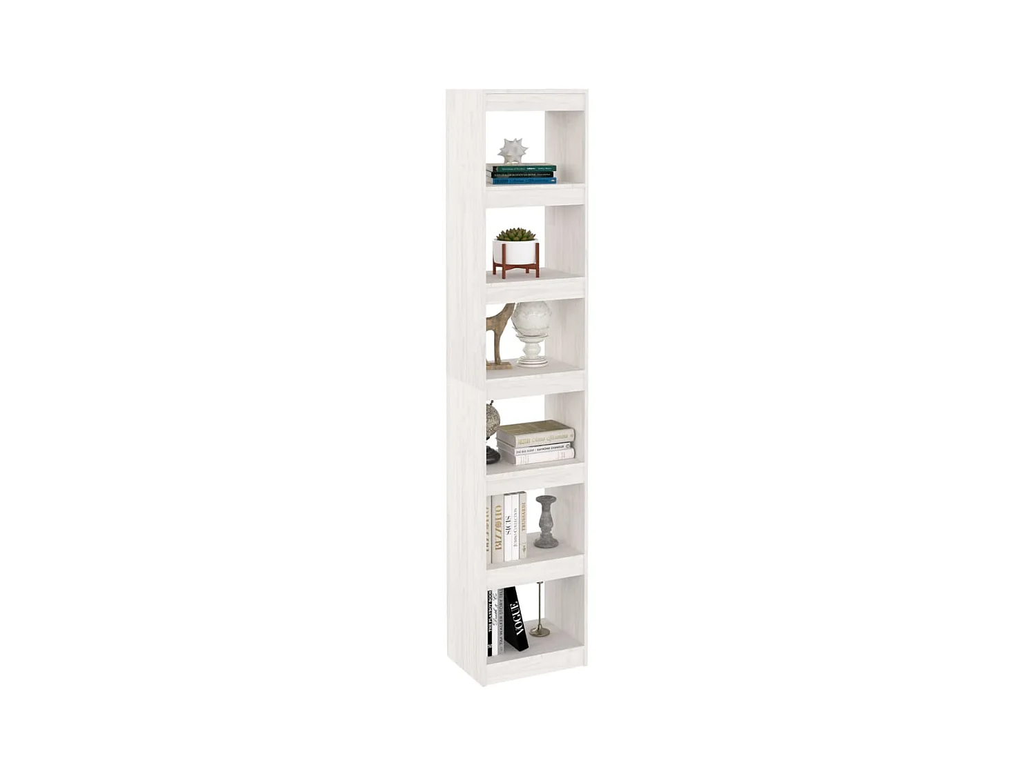 Libreria | Scaffale | Mobile di stoccaggio Divisorio Bianco 40x30x199cm in Legno Massello di Pino