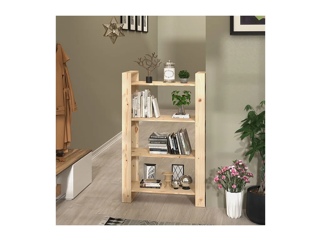 Libreria | Scaffale | Mobile di stoccaggio Divisorio 80x35x125 cm in Legno Massello di Pino