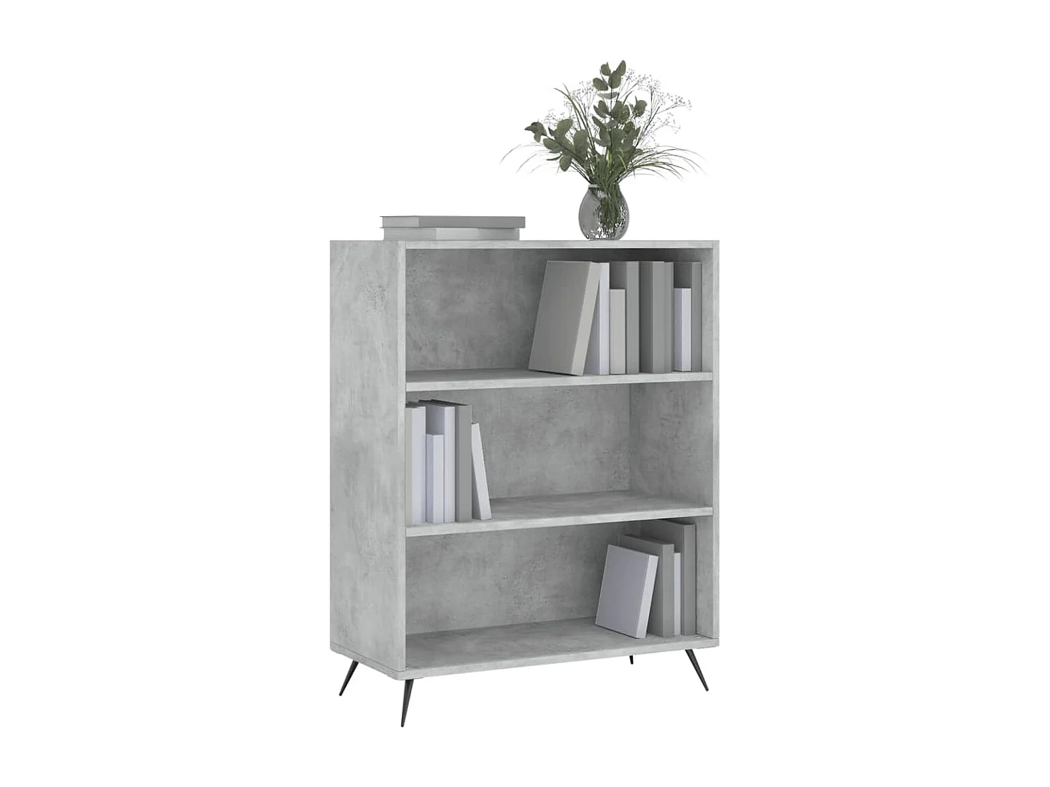 Bibliothèque | Etagère de rangement | Meuble de rangement gris béton 69,5x32,5x90 cm bois d'ingénierie