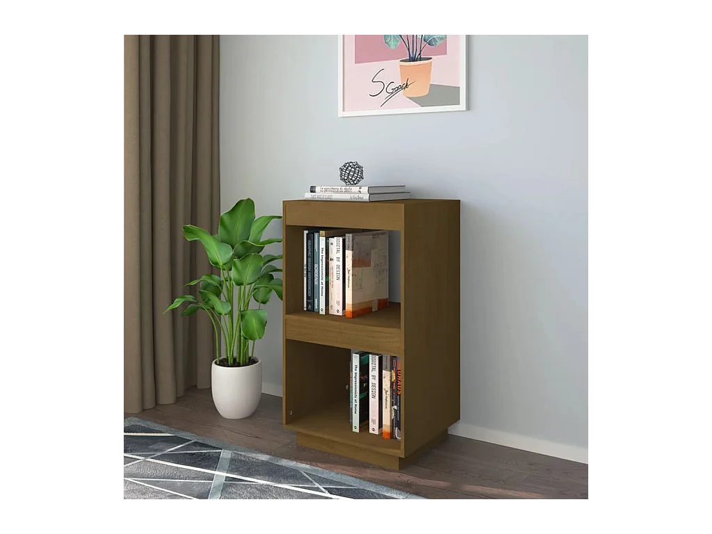 Bibliothèque | Etagère de rangement | Meuble de rangement Marron miel 40x35x71 cm Bois de pin massif