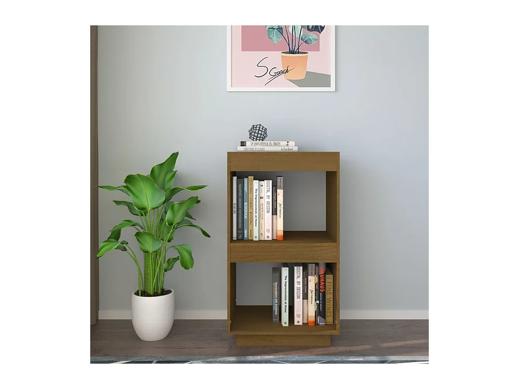 Bibliothèque | Etagère de rangement | Meuble de rangement Marron miel 40x35x71 cm Bois de pin massif