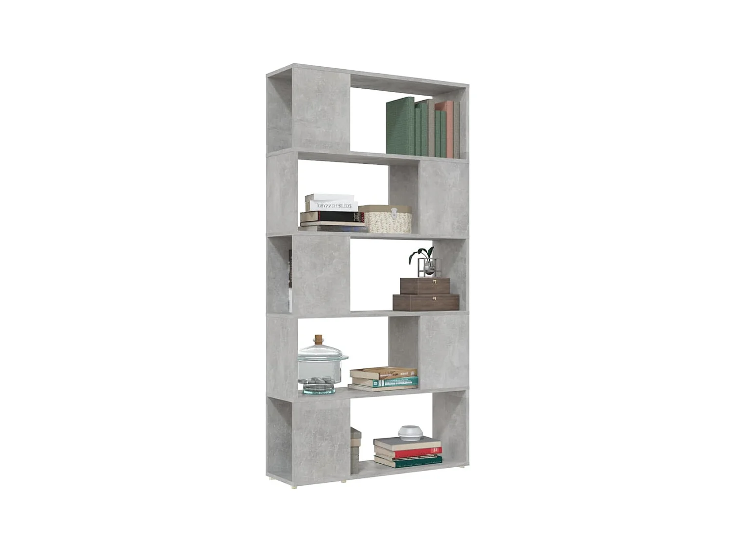 Bibliothèque de séparation | Etagère de rangement | Meuble de rangement Gris béton 80x24x155 cm